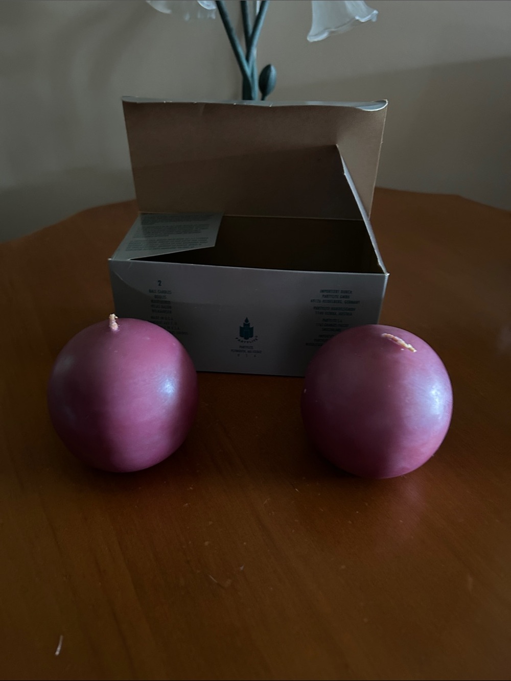 Partylite Round Burgundy Scented Candles - Set of 2
